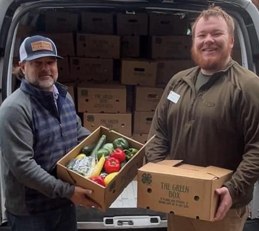 4-H Fundraiser with Oconee County Coop Office, photo features 4-H director and Front Door Produce owner, Brad Mathis.