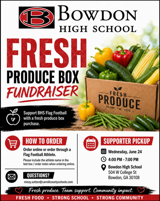 Bowdon High School Flag Football Fresh Produce Box Fundraiser